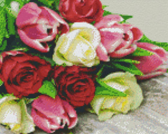 Bunch Of Tulips Nine [9] Baseplates PixelHobby Mini- mosaic Art Kit